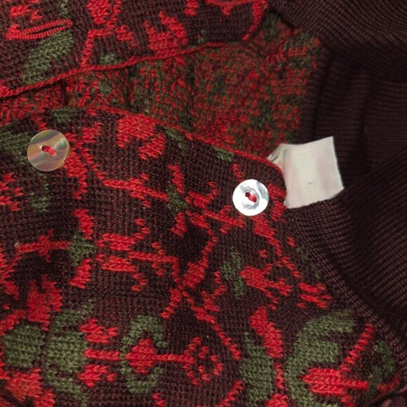 Oilily Fall Color Long Sleeve Wool Blend Cardigan Sweater Woman's Size L - Picture 4 of 7